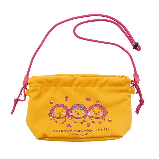 ちいかわもぐもぐ本舗 川越限定 巾着ショルダーバッグ さつまいも イエローONE 正面
