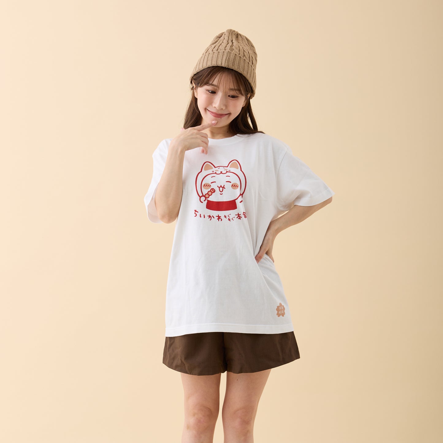 伏見店限定 Tシャツ 伏見稲荷な ちいかわ ホワイト L
