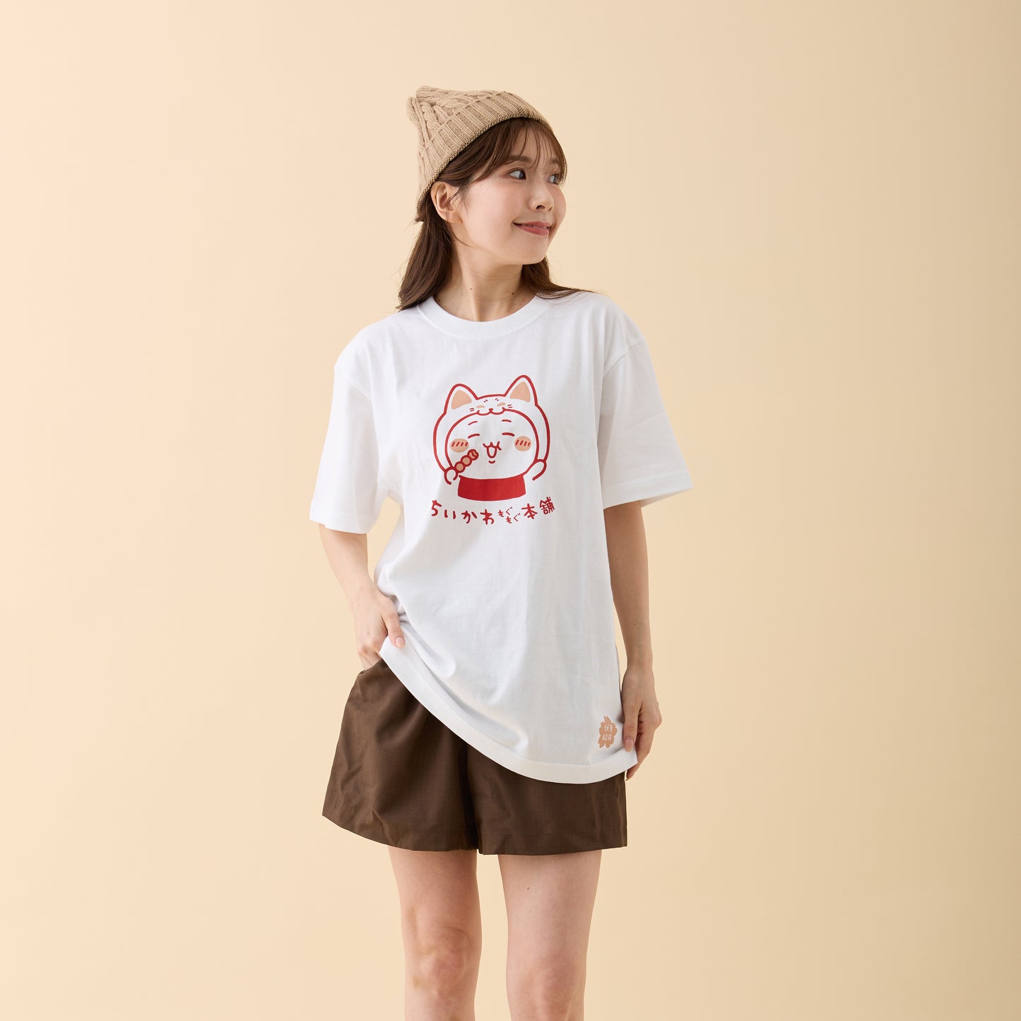 伏見店限定 Tシャツ 伏見稲荷な ちいかわ ホワイト L