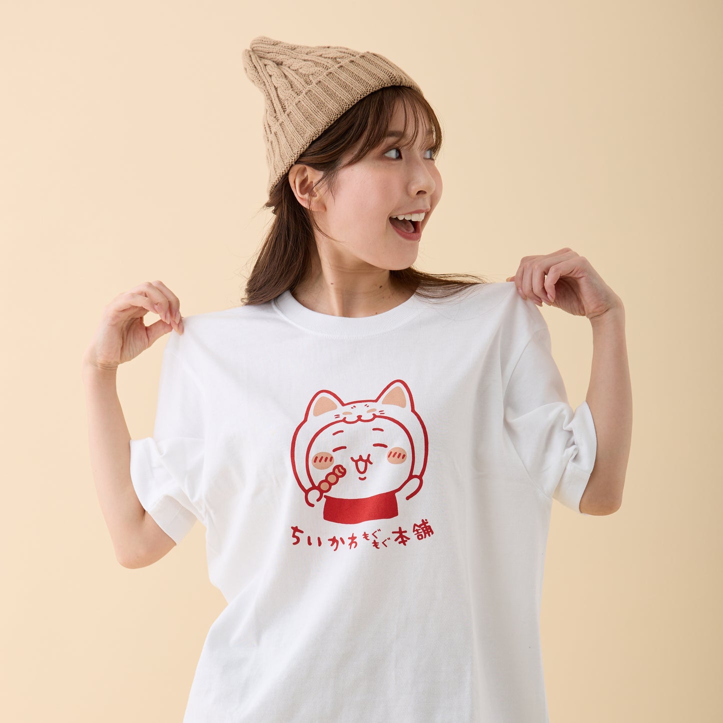 伏見店限定 Tシャツ 伏見稲荷な ちいかわ ホワイト L