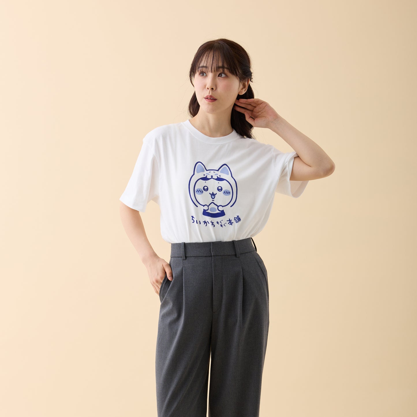伏見店限定 Tシャツ 伏見稲荷な ハチワレ ホワイト XL