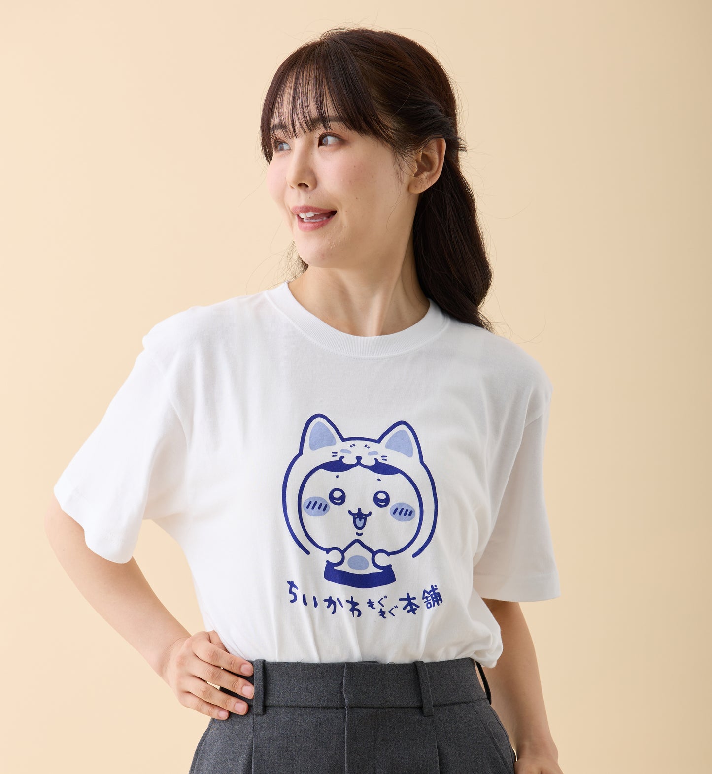 伏見店限定 Tシャツ 伏見稲荷な ハチワレ ホワイト XL