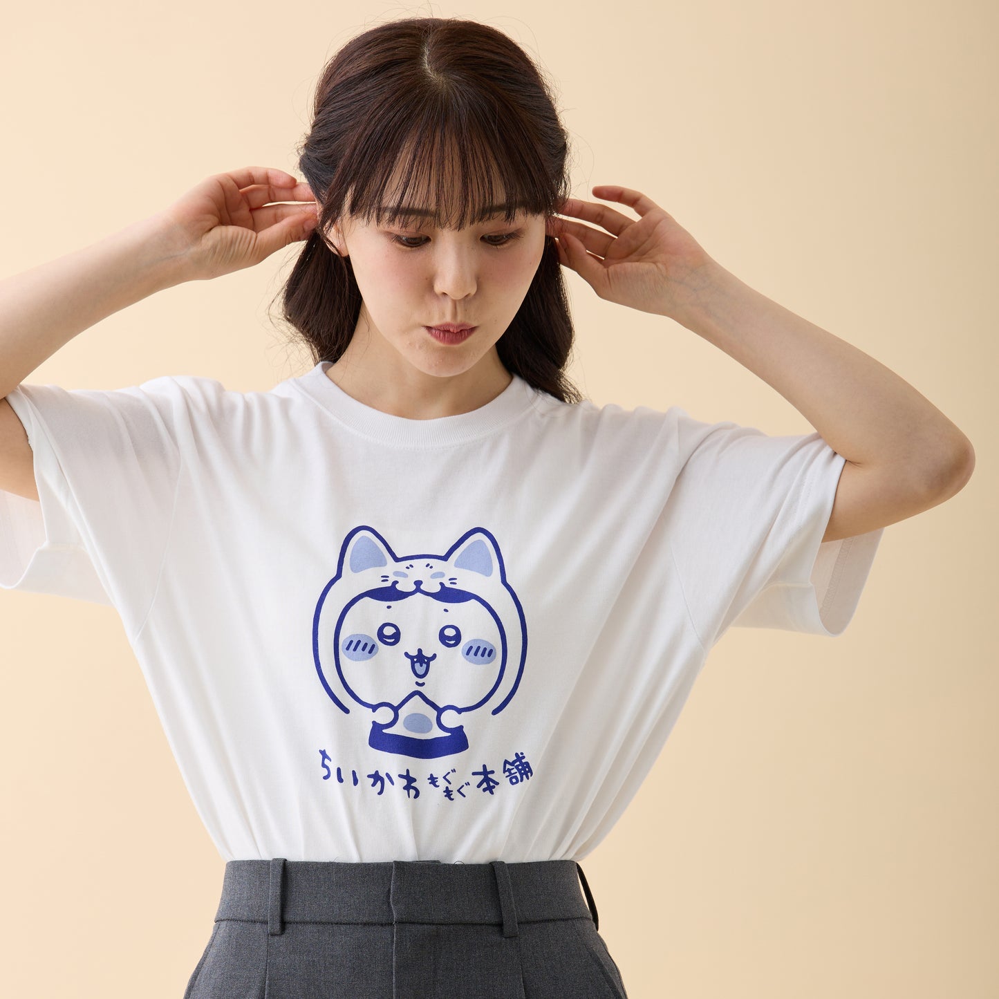 伏見店限定 Tシャツ 伏見稲荷な ハチワレ ホワイト XL