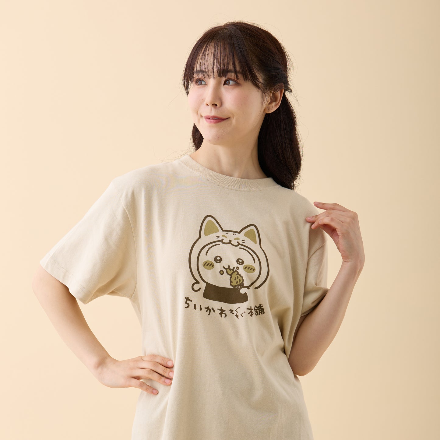 伏見店限定 Tシャツ 伏見稲荷な うさぎ サンドベージュ XL