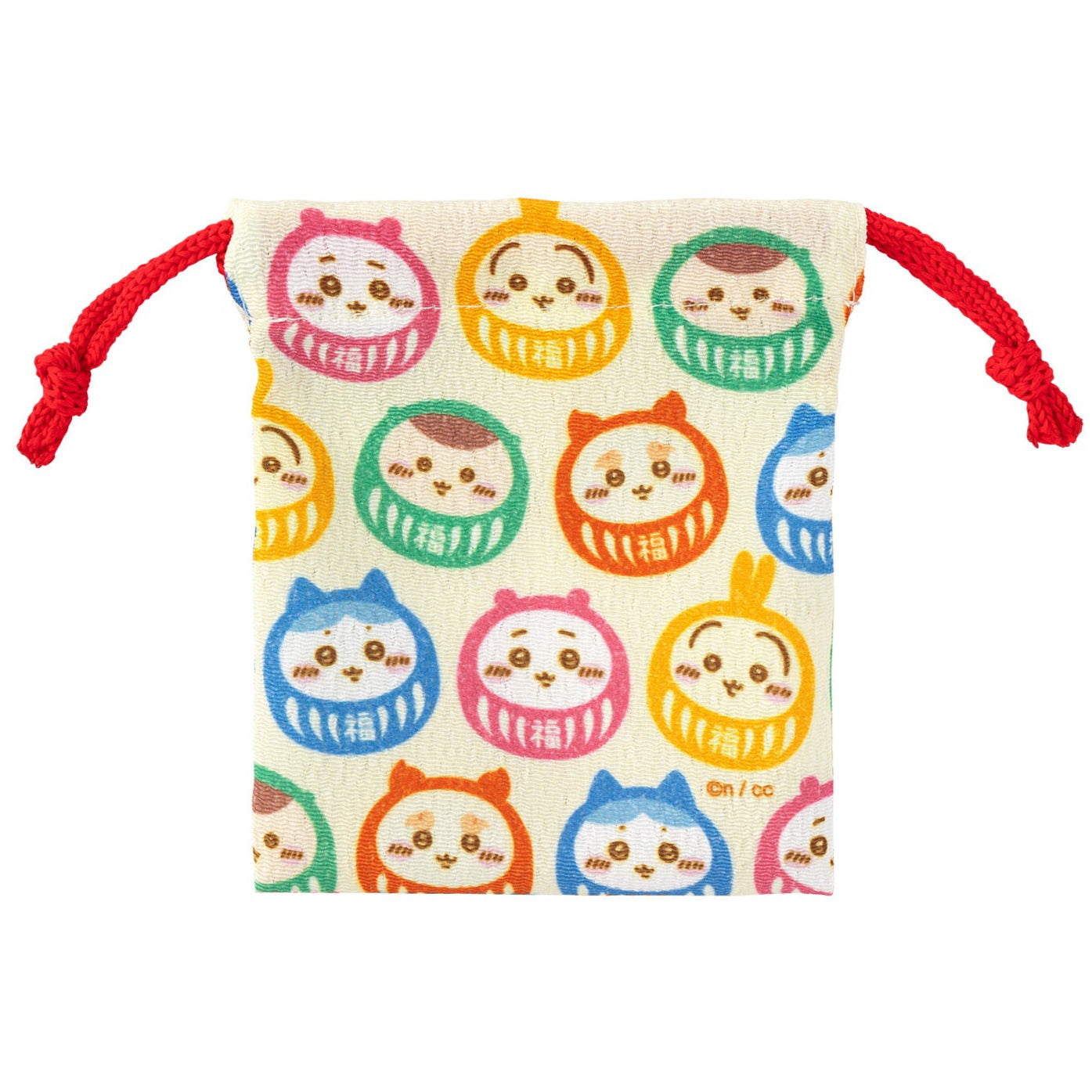 ちいかわもぐもぐ本舗 トレーディングちりめん風ミニ巾着 全8種 だるま 背面