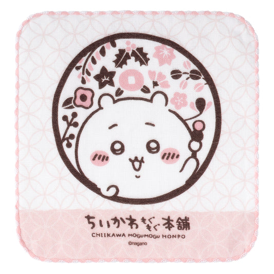 ちいかわ もぐもぐ本舗 ガーゼハンドタオル (ロゴ)