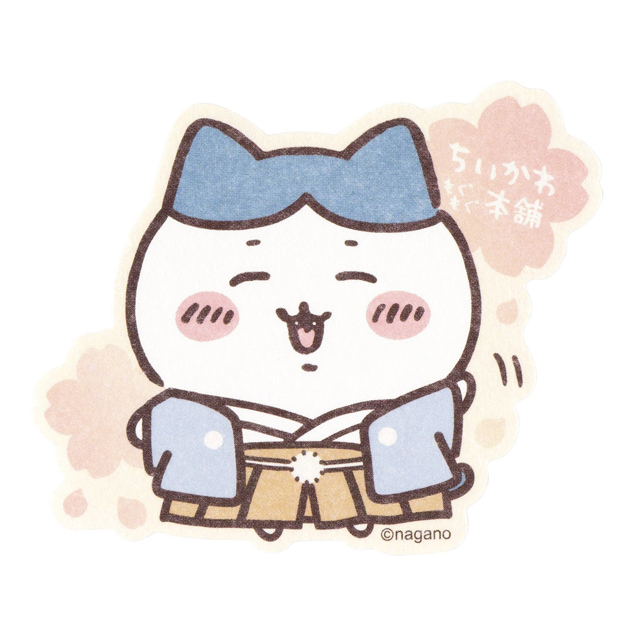 ちいかわ もぐもぐ本舗 スマホに貼れるサイズの和紙ステッカー (和装なハチワレ)