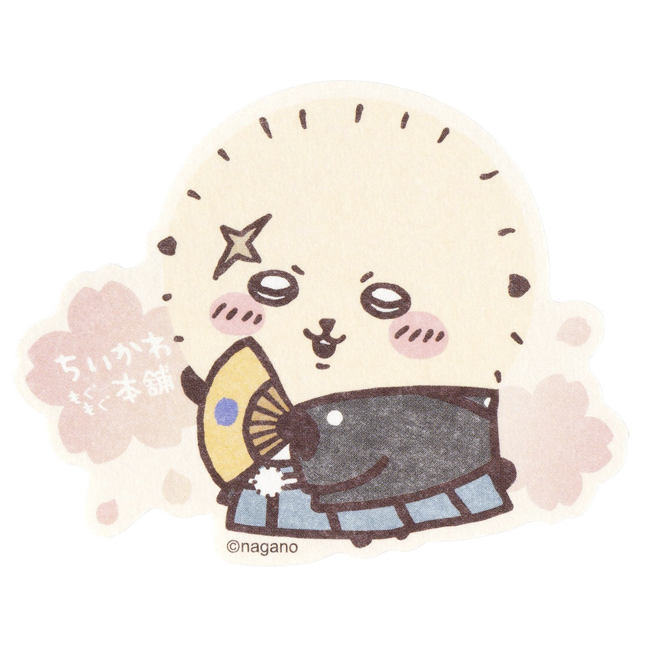 ちいかわ もぐもぐ本舗 スマホに貼れるサイズの和紙ステッカー (和装なラッコ)