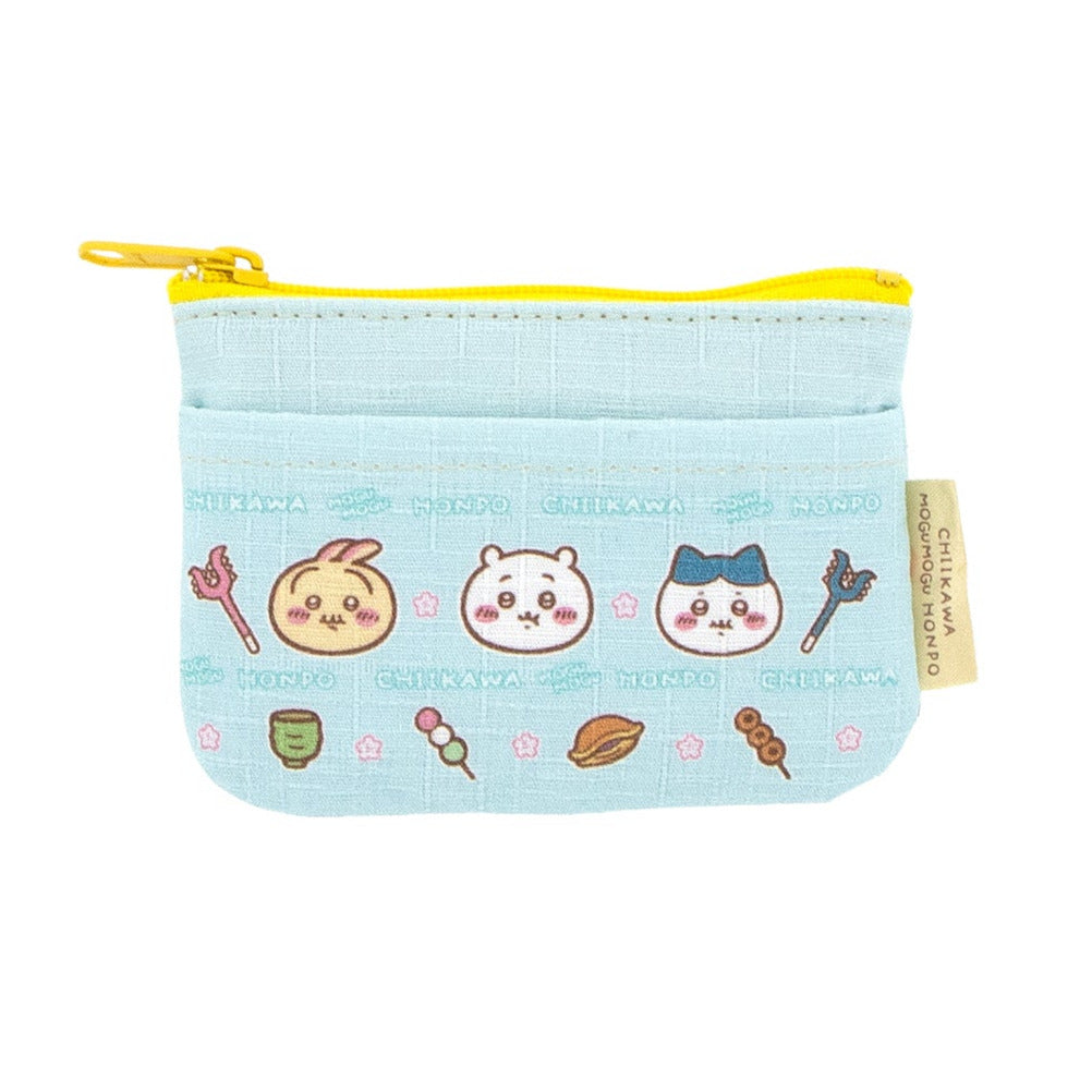ポケット付ミニ小銭入れ 総柄 和菓子