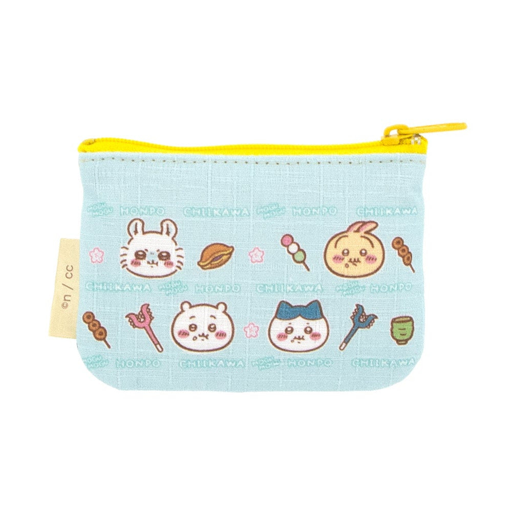 ポケット付ミニ小銭入れ 総柄 和菓子