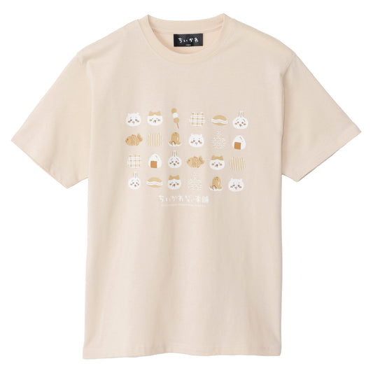 Tシャツ 和柄文様サンドベージュ M