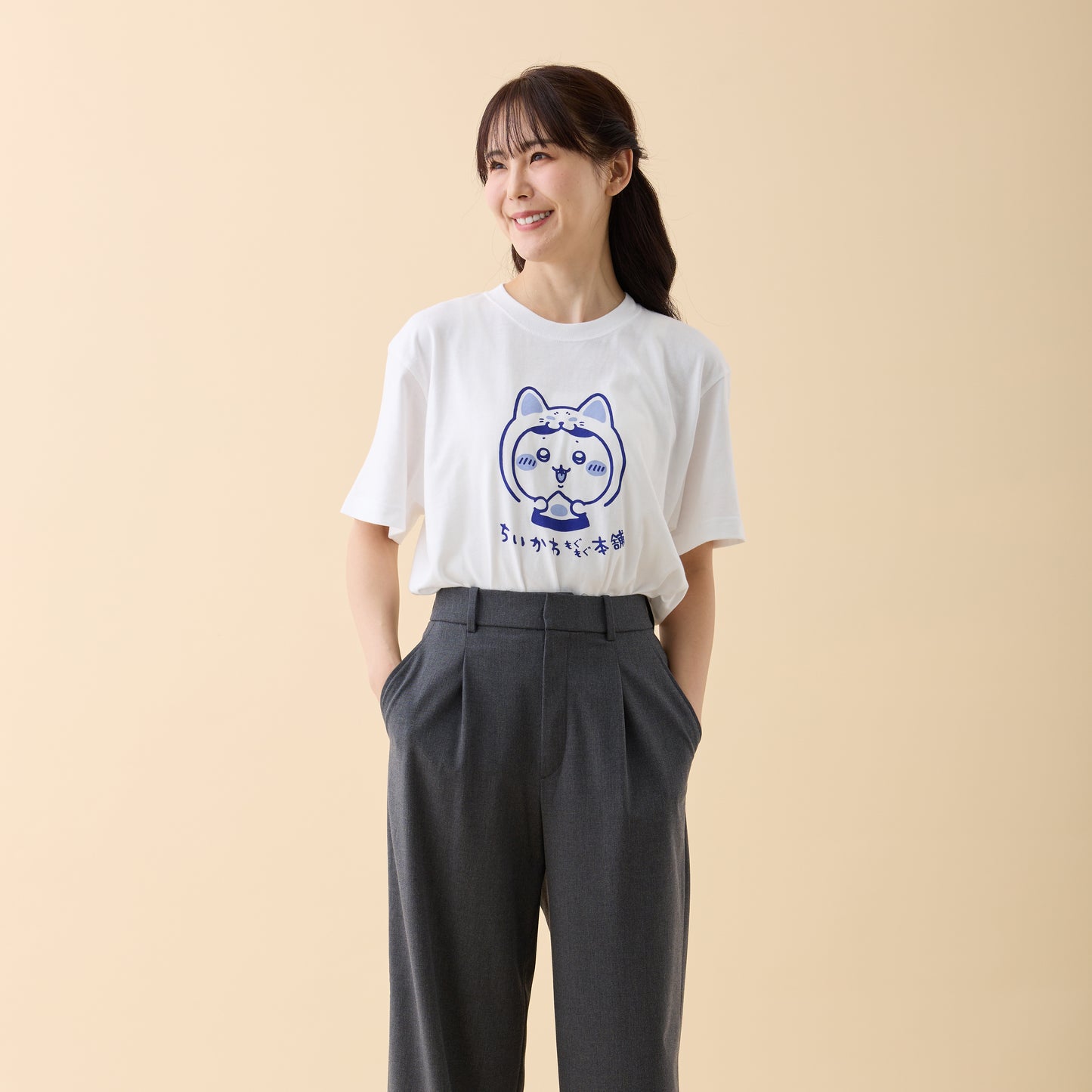 Tシャツ 伏見稲荷な ハチワレ ホワイト L