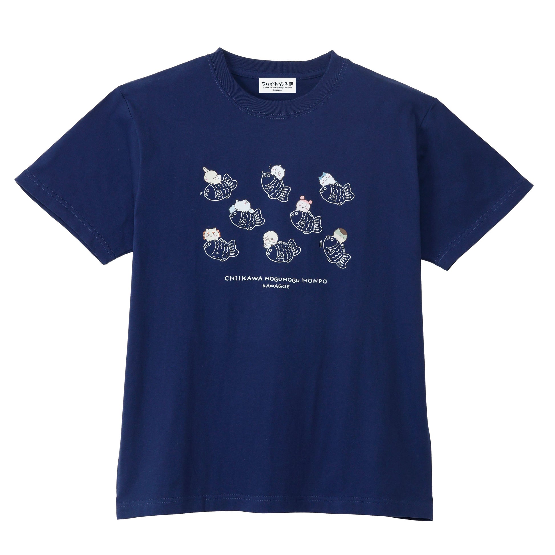 ちいかわもぐもぐ本舗 川越Tシャツ鯛だらけインディゴ