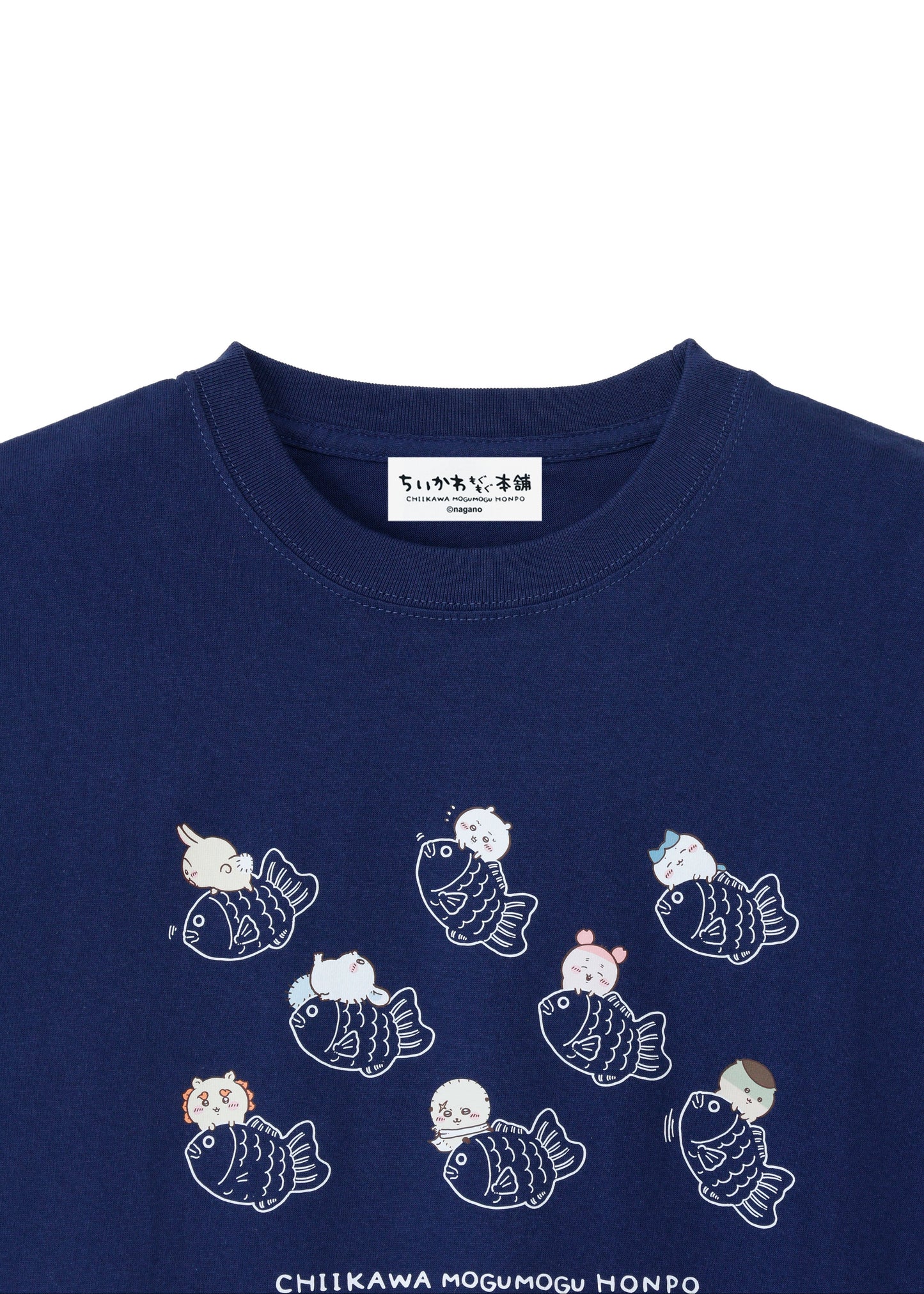 ちいかわもぐもぐ本舗 川越Tシャツ鯛だらけインディゴ