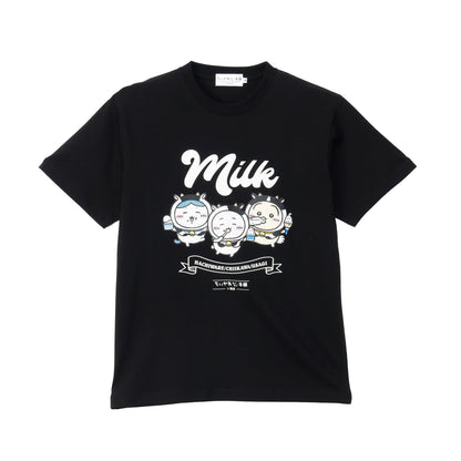 【公式】ちいかわもぐもぐ本舗 小樽 Tシャツ ミルク ブラック
