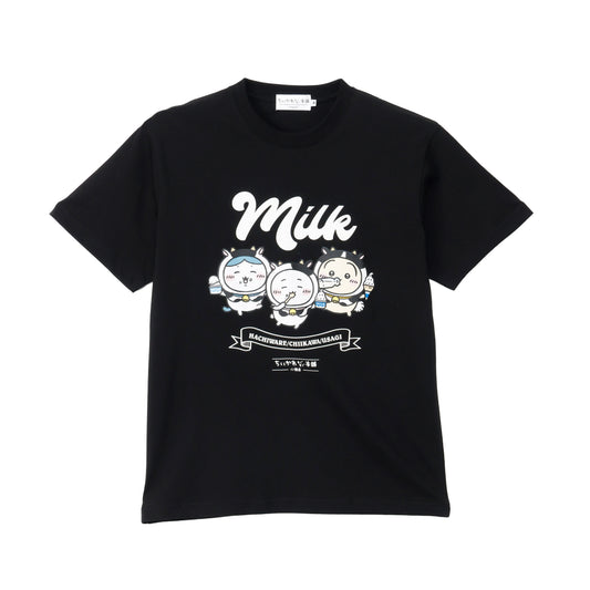 【公式】ちいかわもぐもぐ本舗 小樽 Tシャツ ミルク ブラック