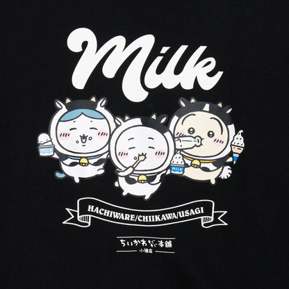【公式】ちいかわもぐもぐ本舗 小樽 Tシャツ ミルク ブラック